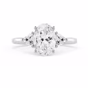 Diamonds Oval and Trillion Diamond Engagement Ring in White Gold (Main View)