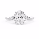Created Diamonds set in White Gold Oval and Trillion Setting (Main View)