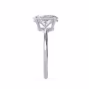 High Quality Lab Diamonds set in White Gold Oval and Trillion Setting (Side View)