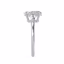 Exceptional Quality Diamonds set in White Gold Oval and Baguette Diamond Engagement Ring (Side View)