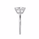 Lab Diamonds set in White Gold Radiant and Baguette Diamond Engagement Ring (Side View)