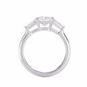 Exceptional Quality Lab Diamonds Radiant and Baguette Setting in White Gold (Profile View)