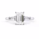 Diamonds set in White Gold Emerald and Baguette Diamond Engagement Ring (Main View)