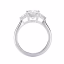Lab Diamonds set in White Gold Cushion and Trillion Setting (Profile View)