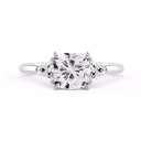 White Gold Cushion and Trillion Setting featuring Hand Selected Diamonds (Main View)