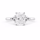 Lab Diamonds Cushion and Trillion Diamond Engagement Ring in White Gold (Main View)