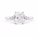 Man Made Diamonds set in White Gold Cushion and Trillion Setting (Main View)