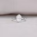 High Quality 2.0 Carat Man Made Diamonds Oval Six Prong Solitaire in Platinum (Main View)
