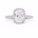 White Gold Cushion Halo Pavé Setting featuring Exceptional Quality Diamonds (Main View)