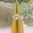 Yellow Gold Oval and Round Diamond Engagement Ring featuring 2.25 Carat Lab Diamonds (Main View)