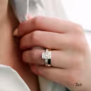 3.0 Carat Diamonds Radiant and Baguette Diamond Engagement Ring in Platinum & Yellow Gold (Main View)