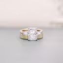 3.0 ctw Lab Diamonds Radiant and Baguette Diamond Engagement Ring in Platinum & Yellow Gold (Main View)