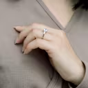 2.5 ct Diamonds Round and Baguette Diamond Engagement Ring in Platinum (Side View)