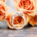3.0 Carat Lab Grown Diamonds set in Platinum Emerald and Pear Setting (Profile View)
