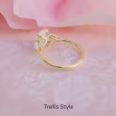 Yellow Gold Emerald and Pear Setting featuring 2.0 ctw Diamonds (Profile View)
