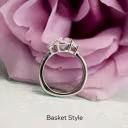 2.0 ctw Diamonds set in Platinum Cushion and Trapezoid Setting (Profile View)