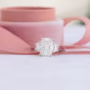 Platinum Cushion and Trapezoid Setting featuring High Quality 3.0 Carat Lab Diamonds (Main View)