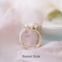 Yellow Gold Emerald Three Stone Setting featuring 2.25 Carat Lab Diamonds (Profile View)