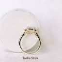 Yellow Gold Emerald Three Stone Setting featuring 2.25 Carat Lab Diamonds (Main View)