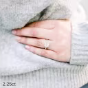 Hand Selected 2.25 ct Created Diamonds set in Platinum Princess Classic Four Prong Pavé Setting (Main View)