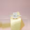 Hand Selected 2.25 ct Lab Grown Diamonds set in Platinum Radiant Cathedral Pavé Diamond Engagement Ring (Main View)