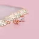 Hand Selected 1.4 Carat Diamonds Princess Cut Stud Earrings in 14k Rose Gold (Main View)