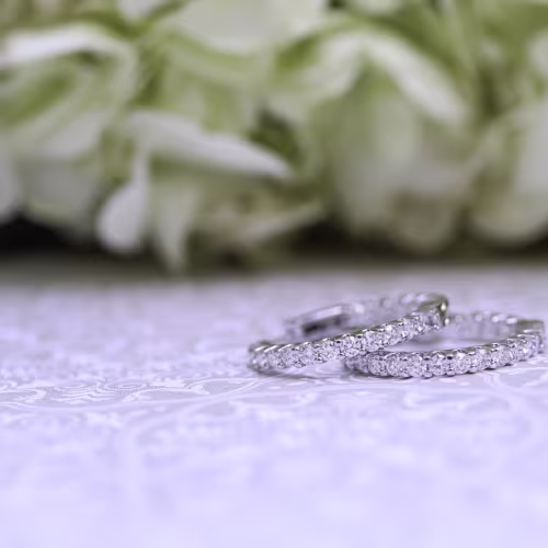 French U Hoop Earrings in 14k White Gold 1.2ctw