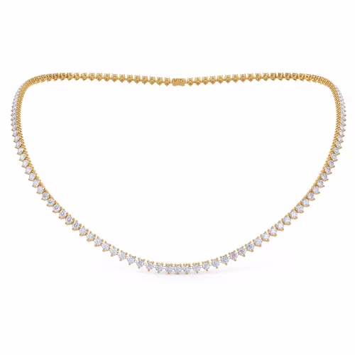 Tennis Necklace in 14k Yellow Gold 14ctw