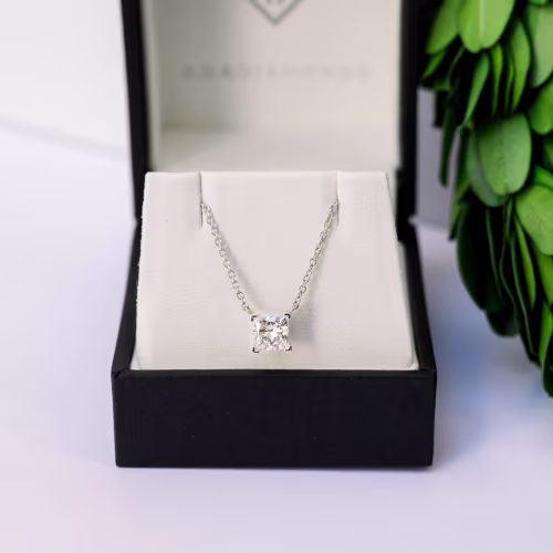 Floating Princess Pendant in 14k White Gold 0.7ctw