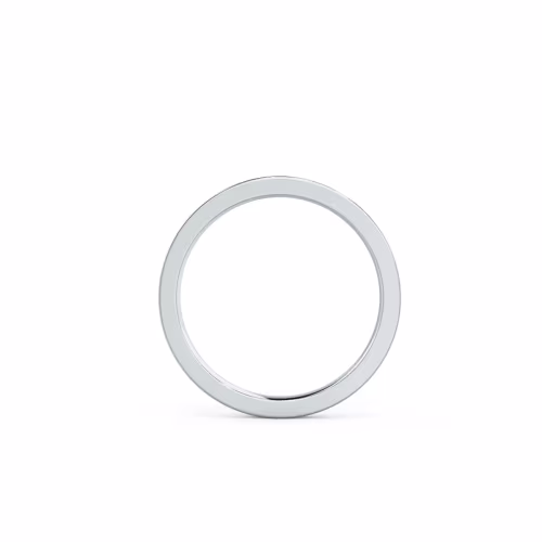Hand Selected 0.09 Carat Round Brilliant Lab Created Diamonds Petite Flat Flush Set Three Quarter Band in 18kt White Gold (Profile View)