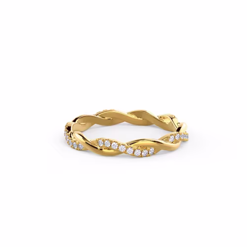 0.25 ct Round Lab Diamonds Infinity Twisting Light Eternity Band in 14 Karat Yellow Gold (Main View)