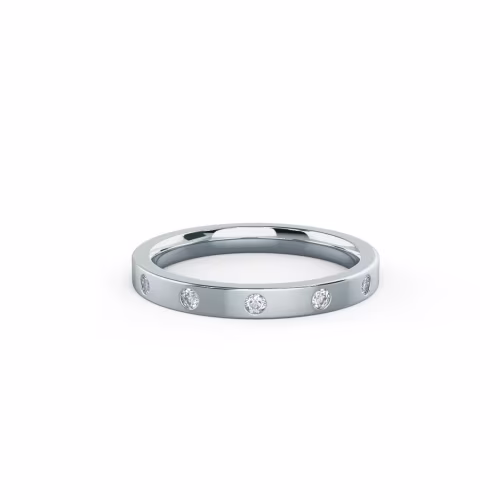 18kt White Gold Flat Flush Set Three Quarter Band featuring 0.25 Carat Round Diamonds (Main View)
