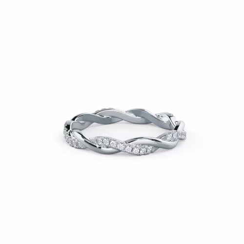 0.25 ct Round Diamonds Infinity Twisting Light Eternity Band in 18k White Gold (Main View)