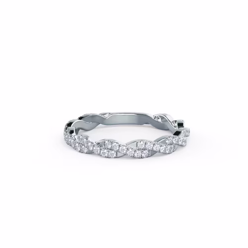 White Gold Infinity Twisting Full Three Quarter Band featuring 0.3 ct Round Lab Grown Diamonds (Main View)