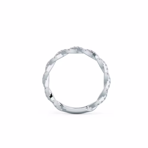 0.3 ct Round Brilliant Diamonds Infinity Twisting Full Three Quarter Band in 18k White Gold (Profile View)