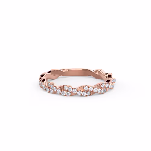 0.3 Carat Round Brilliant Lab Diamonds Infinity Twisting Full Three Quarter Band in 14k Rose Gold (Main View)