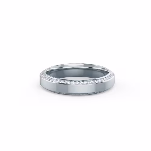 18k White Gold Narrow Beveled Channel Eternity Band featuring 0.4 ct Round Brilliant Diamonds (Main View)