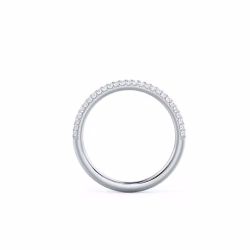 0.4 ctw Round Created Diamonds Three Sided Pavé Half Band in 18k White Gold (Profile View)