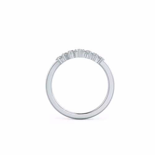 White Gold Nesting Half Band featuring 0.45 Carat Round Lab Diamonds (Profile View)