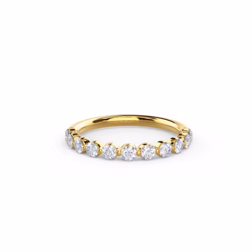 14 Karat Yellow Gold Shared Prong Half Band featuring 0.55 Carat Round Lab Diamonds (Main View)