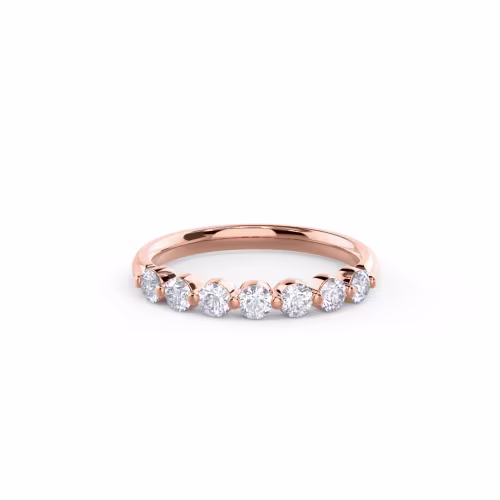 14k Rose Gold Shared Prong Seven Stone featuring 0.55 ctw Round Lab Diamonds (Main View)