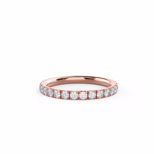 0.65 ctw Round Brilliant Diamonds French Pavé Diamond Three Quarter Band in 14k Rose Gold (Main View)
