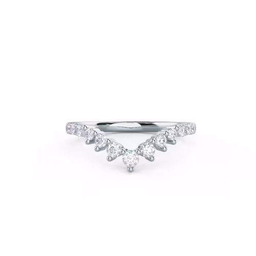 0.65 Carat Round Lab Diamonds set in 18kt White Gold Nesting Three Quarter Band (Main View)