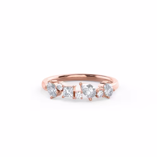 0.7 ct Man Made Diamonds set in 14k Rose Gold Kelsey Seven Stone (Main View)