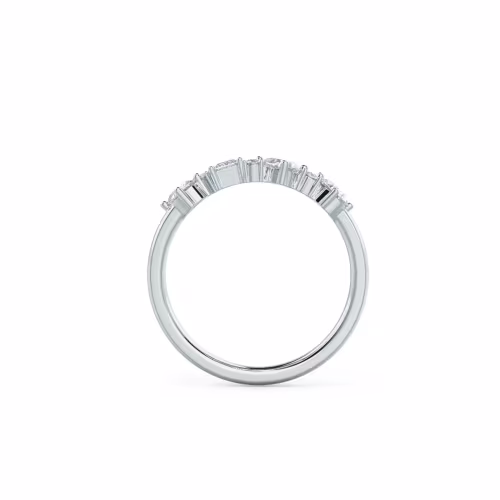 18kt White Gold Kelsey Seven Stone featuring 0.7 Carat Created Diamonds (Profile View)