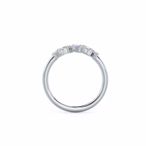 0.75 ct Lab Grown Diamonds set in 18k White Gold Fiona Five Stone (Profile View)