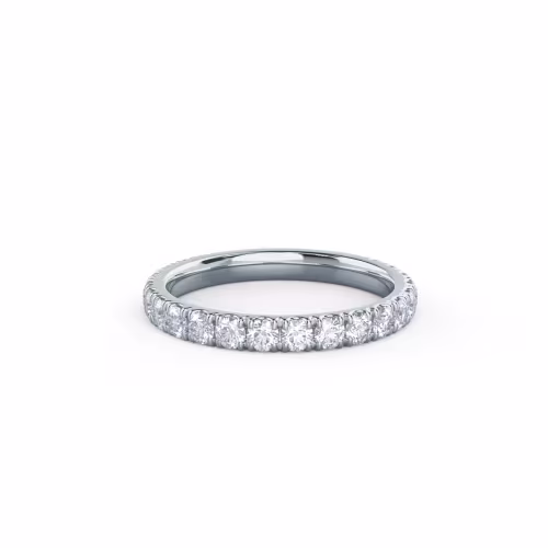 White Gold Diamond U Pavé Three Quarter Band featuring 0.75 ct Round Lab Diamonds (Main View)