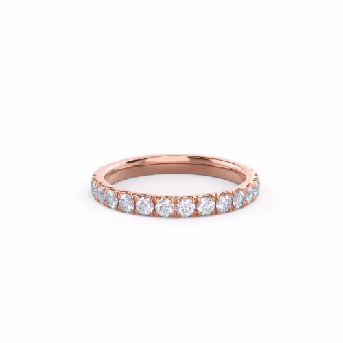 0.75 ctw Round Lab Diamonds set in 14k Rose Gold U Pavé Three Quarter Band (Main View)