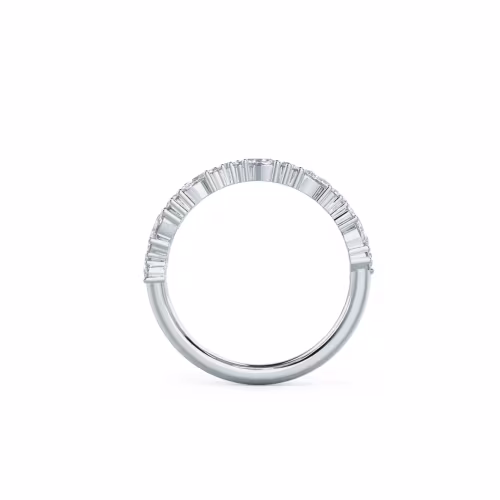 18k White Gold Jessica Half Band featuring Exceptional Quality 0.75 Carat Lab Grown Diamonds (Profile View)