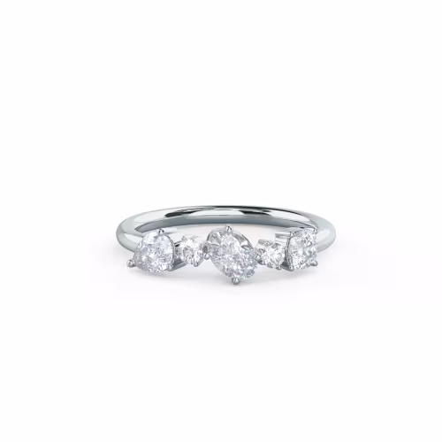 0.8 ct Diamonds Mary Five Stone in 18k White Gold (Main View)